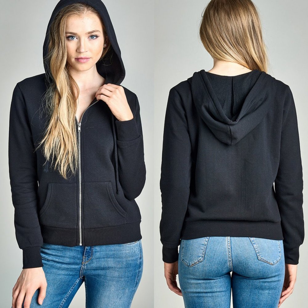 NEW Black Hoodie Full Zip